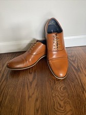 Bruno Marc Men's Brown Leather Cap Toe Lace-Up Oxford Dress Shoes Size 10