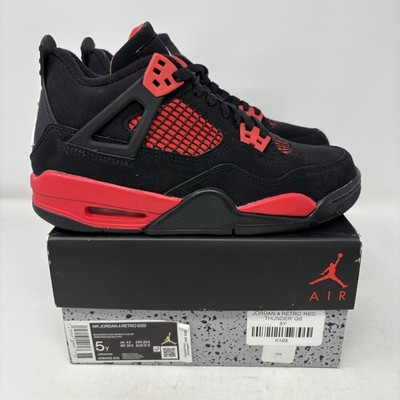 Jordan 4 Retro Red Thunder GS Size 5Y / 6.5 W 408452-016