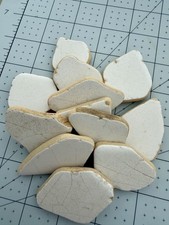 T 536 Genuine Surf Tumbled Tile /White Beach Tile / Sea Glass/Beach Glass/Potter