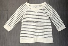 Banana Republic Round Neck Sweatshirt Size Medium White With Black Stripes