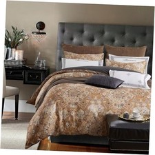 Paisley Duvet Cover Size Gold Boho Floral Luxurious Adults Queen 004 Paisley