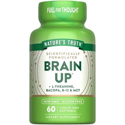 Natures Truth Brain Up Softgels | 60 Count | with L-Theanine, Bacopa, B-12  M...