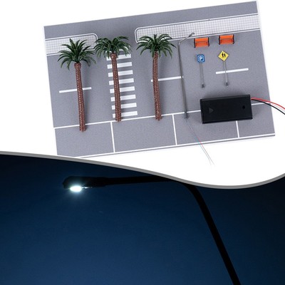 Scale Model City Road Scene with Integrated LEDs for Stunning Displays