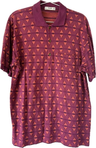 Celine, Celine Vintage Geometric Diamond Total Pattern Knit Polo Shirt Limited Edition P