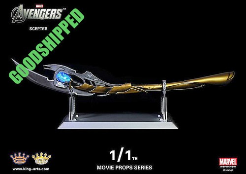 KING ARTS MPS002 AVENGERS 2012 LOKI CHITAURI SCEPTER 1:1 1/1 114CM TOY STATUE