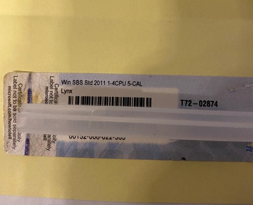 Win SBS Std 2011 OEM Product Key 1-4 CPU 5 Clt