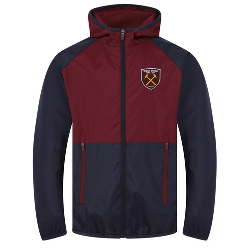 West Ham United FC Jungen Jacke Dusche Windbreaker Kinder OFFIZIELLES Fußball Geschenk