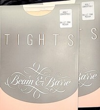 BEAM  BARRE ADULT CONVERTIBLE BALLET PINK MEDIUM TIGHTS SET 2 