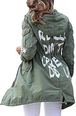 Women's I Really Don't Care Do U Melania Trump Green Handmade Cotton Jacket