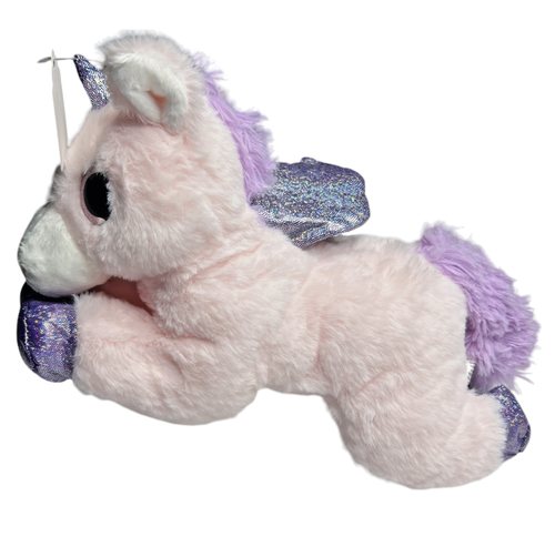 NEW Flying Unicorn Wings Plush Stuffed Animal Soft Toy Pink Iridescent Lovey - Picture 6 of 12
