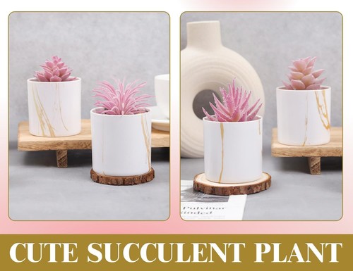 Der Rose 4 Packs Fake Plants Artificial Indoor for Home White Pots-4 - Picture 6 of 6