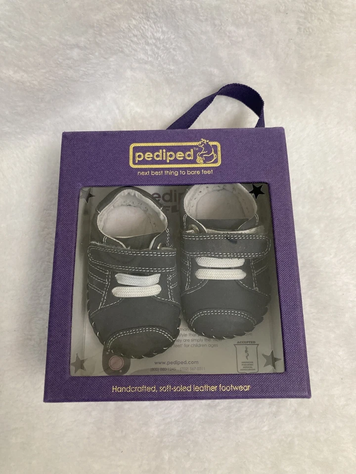 Pediped Jake Navy Baby Shoes Soft Sole Casual Size 0-6 Months USA Infant Shoes - Image 2 of 4