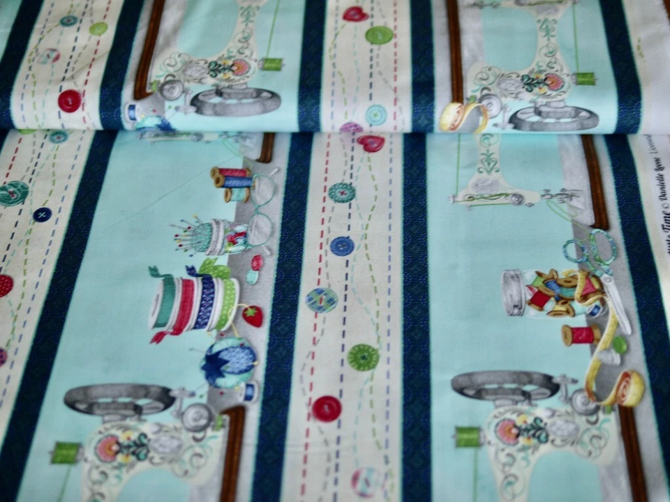 Wilmington Patchworkstoff Serie SEW LITTLE TIME Bordürenstoff Stoff Nähmaschine - Bild 3 von 4