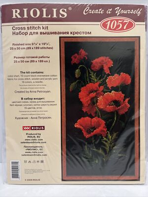 Riolis Red Poppy Counted Cross Stitch Kit NEW