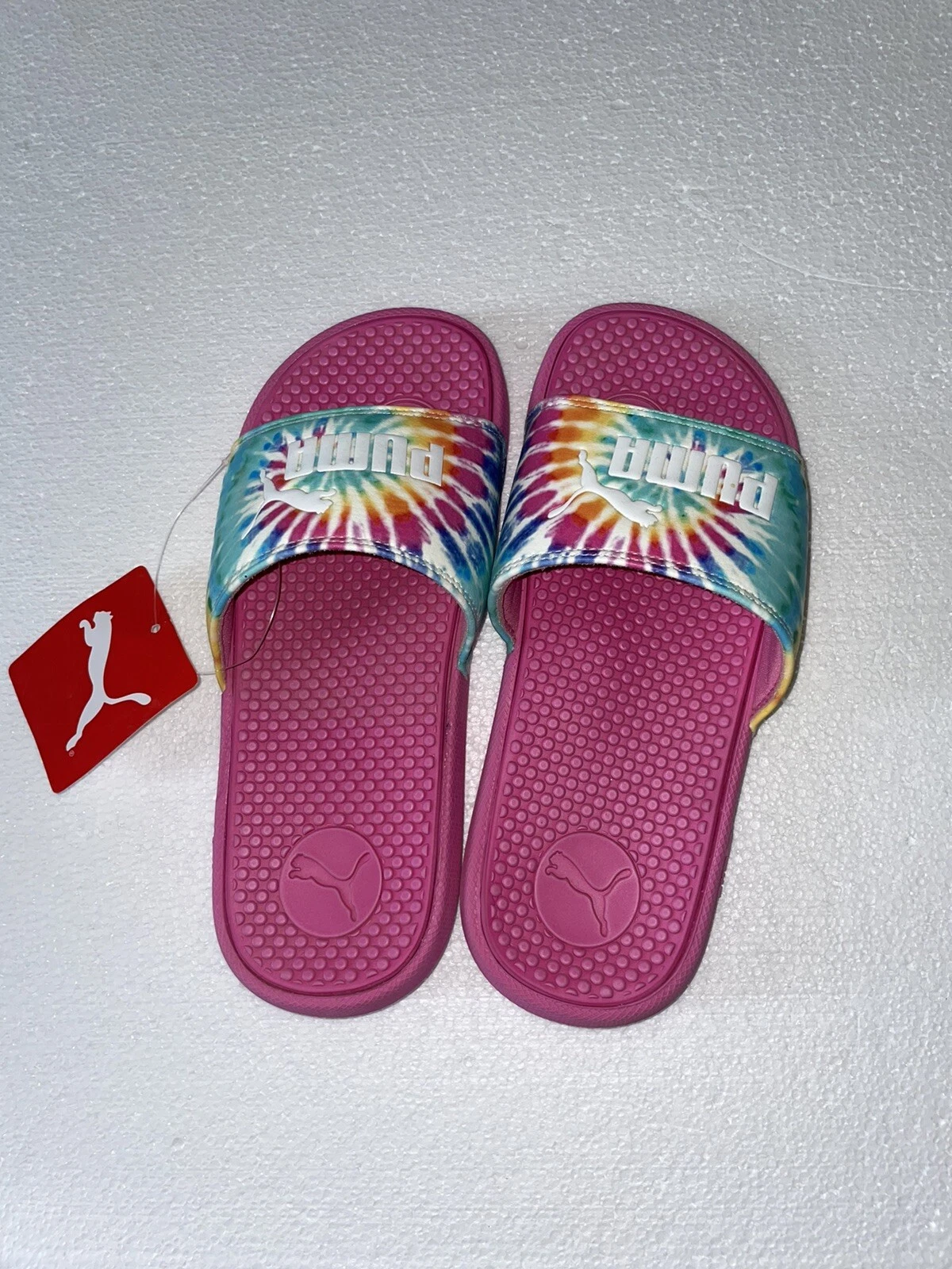 Scarpe Puma Cool Cat giovane ragazza taglia 4 multicolore tie dye comode sandalo slide