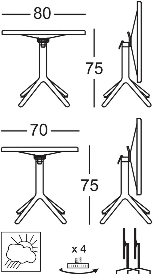 TAVOLO BAR BISTRO LOUNGE RIBALTABILE ECO SCAB DESIGN - Immagine 2 di 4