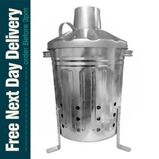 15L Mini Incinerator Garden Galvanised Small Fire Bin Burning Wood Paper Letter