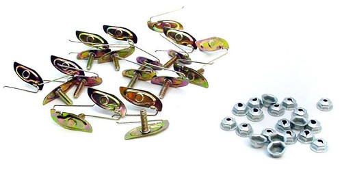 GM Trim Clips 20x Chevrolet Body Side Molding Clips - 1-3/8 X 1/2 Retainers (Yellow Zinc, NOS) Chevrolet Molding Clips - Foto 5