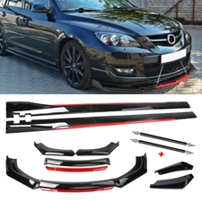 Front Bumper Lip Chin Spoiler Splitter Glossy Black Red For Mazda 6 5 3 2