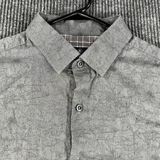 Hart Schaffner Marx Shirt Mens XL Extra Large Gray Short Sleeve Button Up Casual