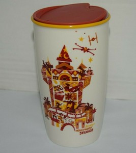 Disney Parks Starbucks ORNAMENT HOLLYWOOD STUDIOS Ceramic Travel Tumbler NEW