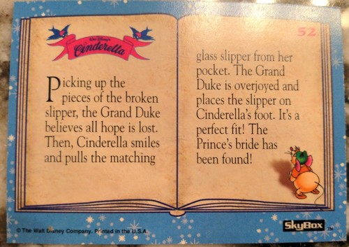 1995 Skybox Walt Disney's Cinderella #52 Picking Up the Pieces Trading Card - Picture 2 of 2