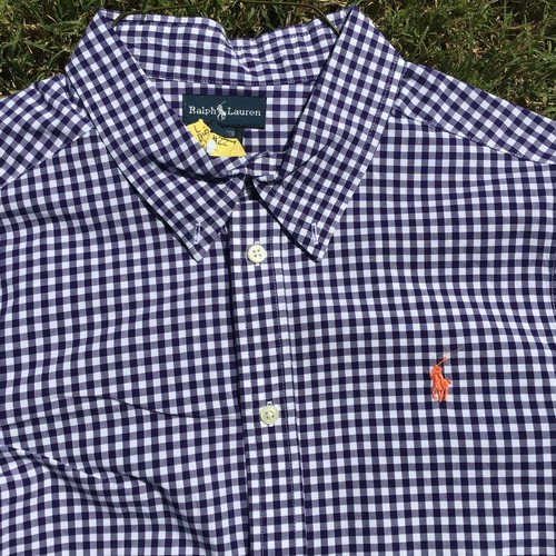 Polo Ralph Lauren Button-Down Purple Plaid Dress Shirt Boy Youth Sz XL (18-20) - Picture 2 of 7
