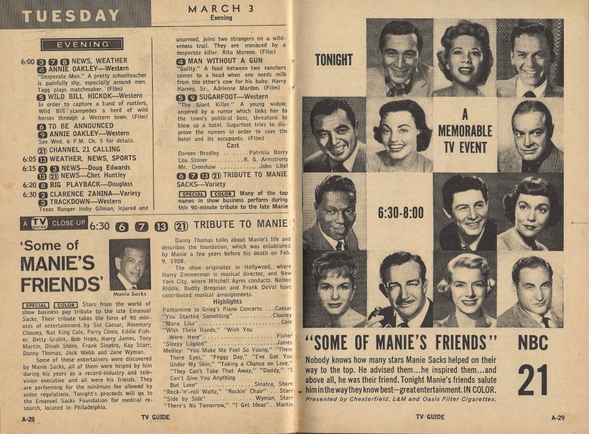 coles tobacco refresher training answers 1959 TV GUIDE AD ~ TRIBUTE TO MANIE EMANUEL SACKS Some Of Manie's Friends