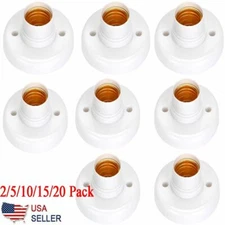 5/10/20pcs E27 Light Bulb Pendant Lamp Round Fixing Base Holder Screw Cap Socket