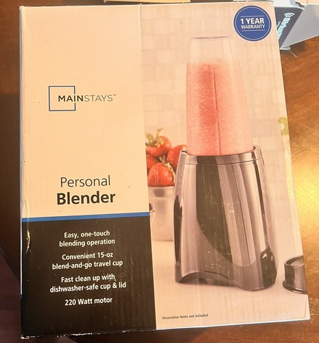 Mainstays Single Serve Personal Blender 16 oz Blend & Go Travel Cup W/ Lid (NIB)