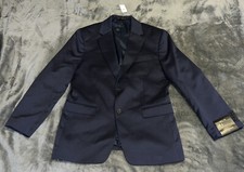 Size 38S Banana Republic Factory logo MODERN CLASSIC SATIN SUIT JACKET Navy