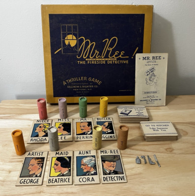Mr. Ree! The Fireside Detective Vintage Board Game March 1937 Edition w/Box READ