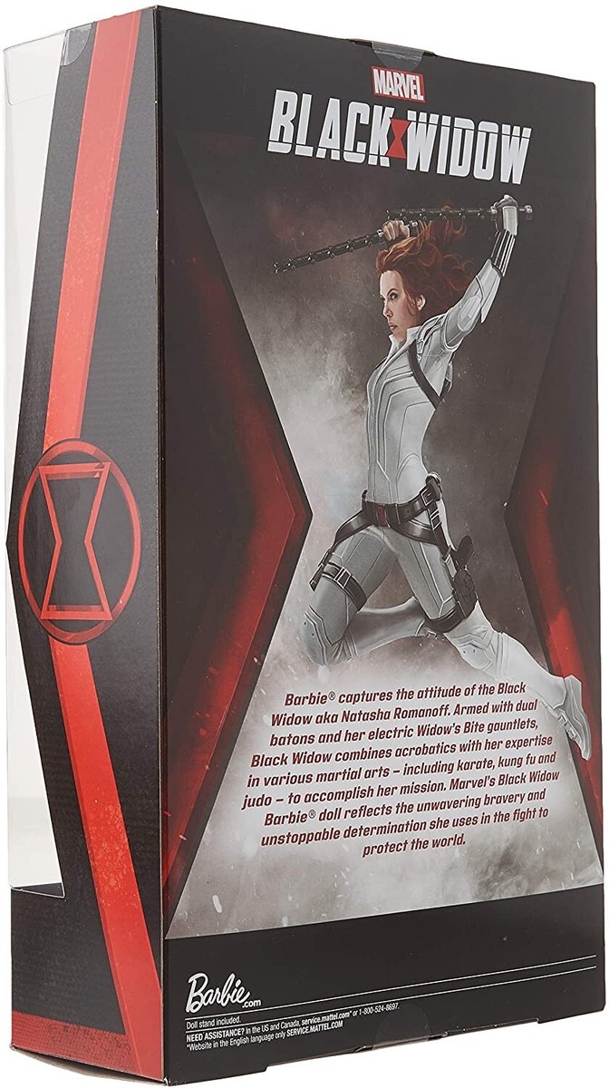 Barbie Black Widow Marvel Version Blanche Scarlett Johansson 2019 Mattel GHT82
