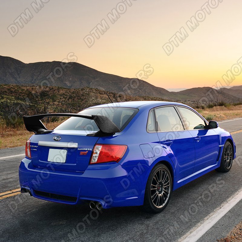 DTM Painted Blue ABS Rear Trunk Spoiler Wing For Subaru Impreza WRX STI 2008-2014
