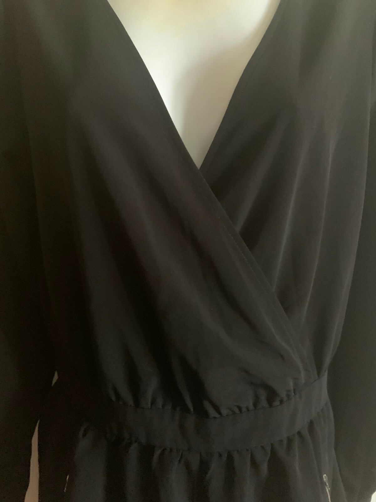 One Clothing Los Angeles Womens Black Romper VNeck Zip Pockets Size S