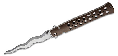 Cold Steel Kris Ti-Lite Liner Lock Knife Brown Zytel (6'' Satin Serr) CS-26SXK6S