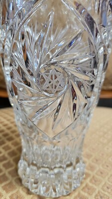 Vintage Cut Crystal Vase Pinwheel by Bohemia Crystal-Crystalex