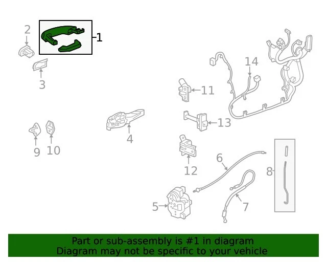 Manija exterior puerta lateral trasera GM 2016-2024 ORIGINAL 13521804 Foto 3 de 3