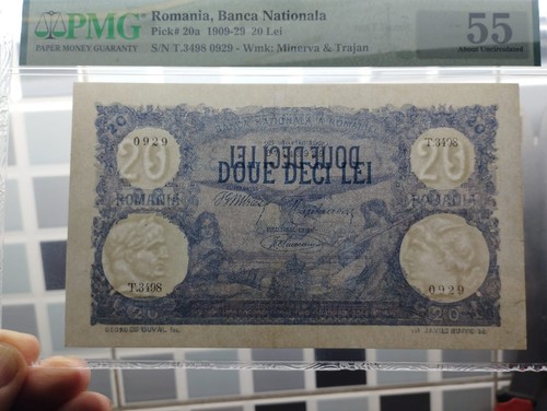 ROMANIA 20 LEI P20a 1920 PMG 55 RARE - Picture 10 of 10