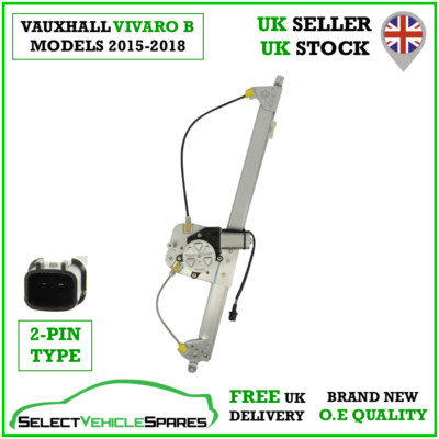NEW VAUXHALL VIVARO B DRIVERS RIGHT WINDOW REGULATOR & MOTOR (2-PIN) 2015-2018