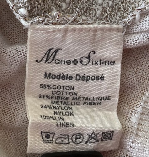 Women's Cream Gold Metallic Jumper by Marie Sixstine Size 6-8 - Picture 6 of 7