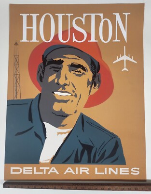Houston DELTA Destinations ORIGINAL Poster - John Hardy