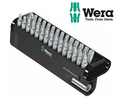 WERA Tough 30 Piece TORX T10-T40 Screwdriver Bit Set + Magnetic Holder 057908