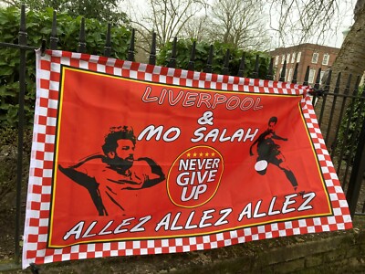 From the Liverpool selection comes the Mo Salah never give up flag