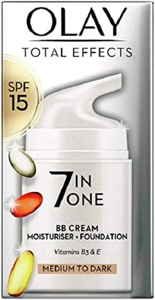 Olay Total Effects 7in1 BB Medium To Dark Face Cream SPF15 Niacinamide 50ml UK - Image 3 of 3