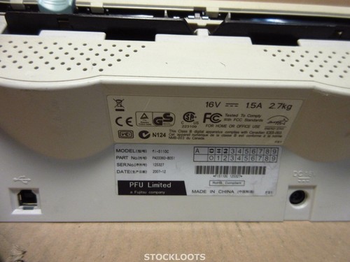 Fujitsu FI-5110C A4 Color Scanner USB Duplex MISSING TRAYS- 18920 SCANS / ERROR - Afbeelding 3 van 3