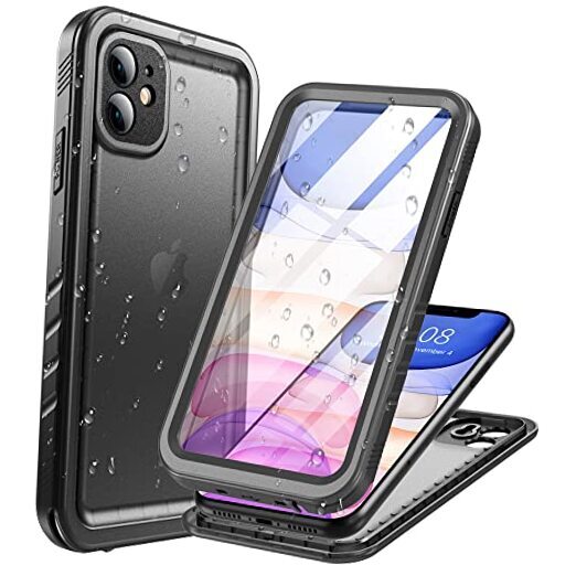 Compatible with Waterproof iPhone 11 case, Built-in iPhone 11（6.1''） Black