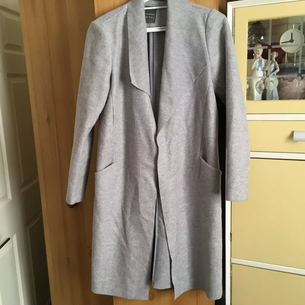 Primark Ladies Long Cardi Coat Grey Size UK8
