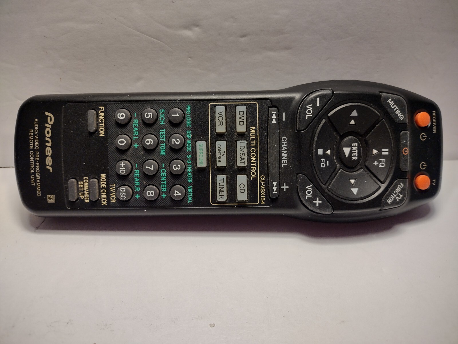Pioneer Remote Control For TV DVD CD And More Model Or# Under The Lid 81229A