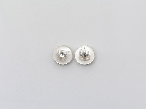 Native American Navajo Handmade Sterling Silver Dome Stud Earrings - Picture 5 of 8